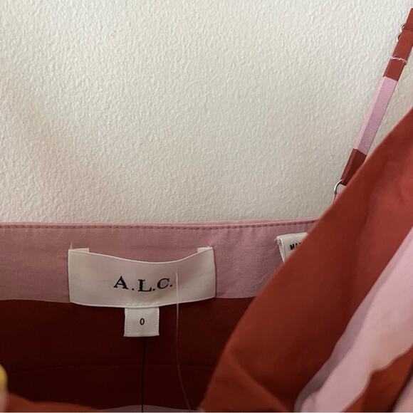 A.L.C Laurel Striped Midi Sundress In Rust and Lavender - Picture 4 of 7